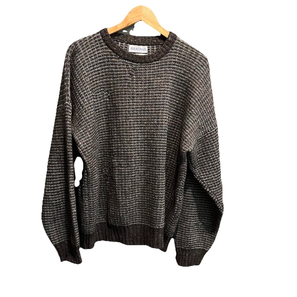 Braemar‎ Green 100% Scottish Shetland Wool Men's Crewneck Sweater Size Large